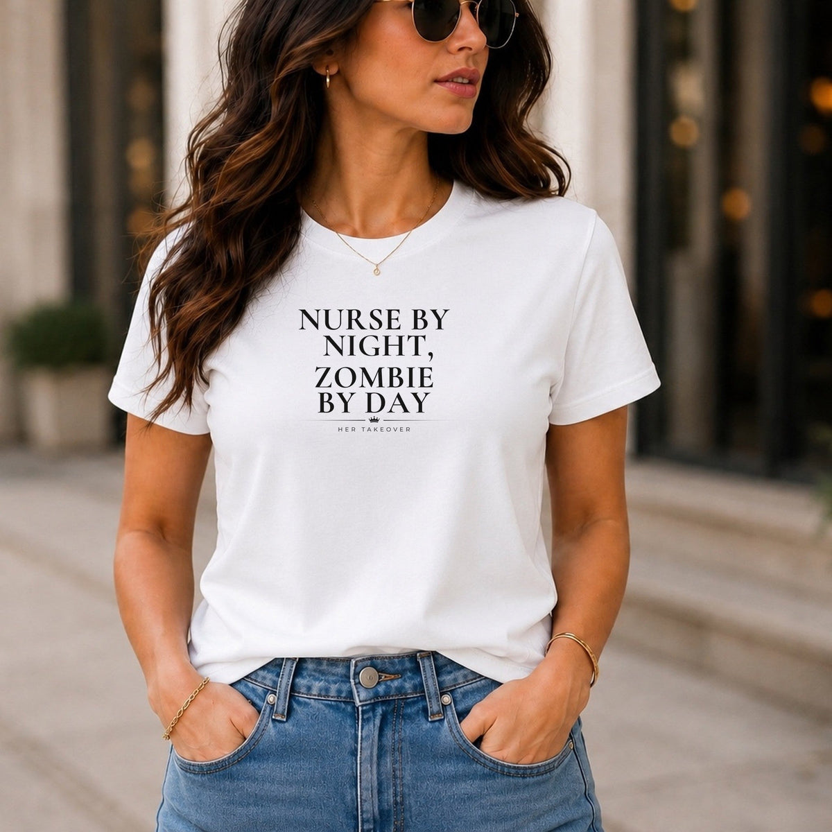 Nurse by Night, Zombie by Day tee