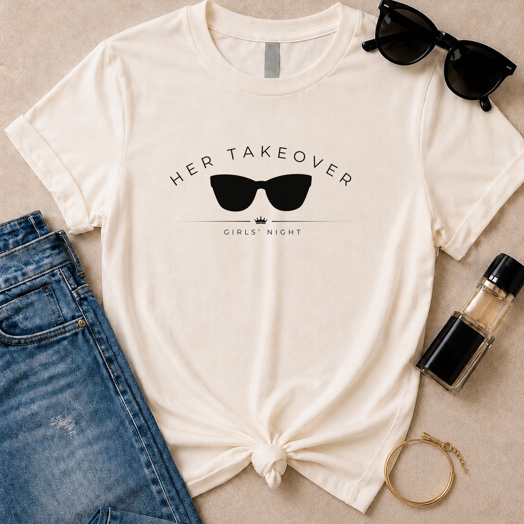 Girls' Night Sunglasses tee, white flat
