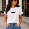 Girls' Night Sunglasses tee, white model