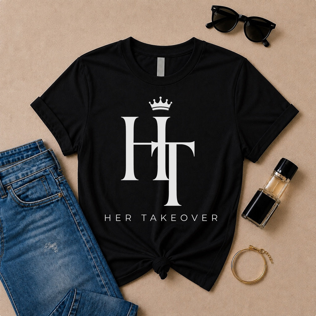 HT Crown Monogram tee, black flat
