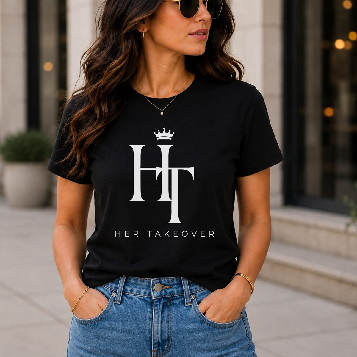 HT Crown Monogram tee, black model