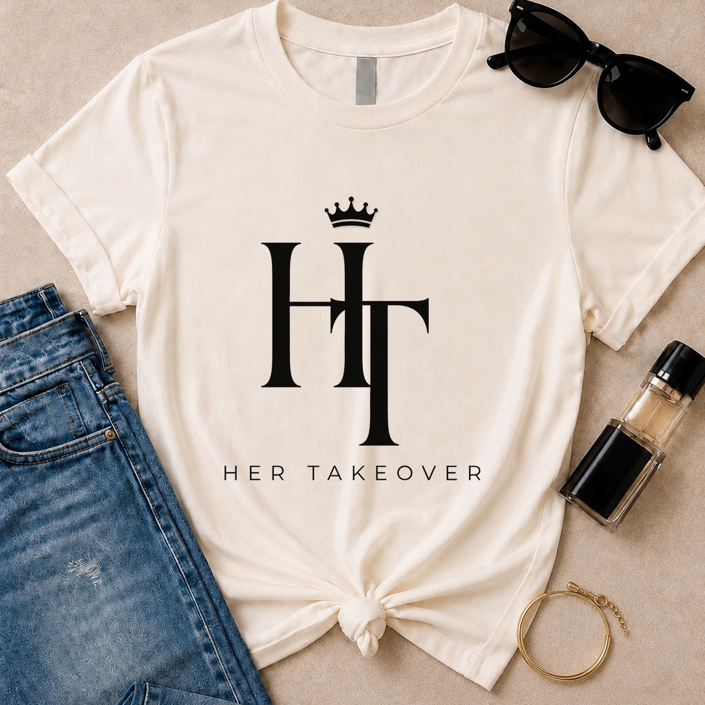 HT Crown Monogram tee, white flat