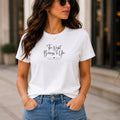 The Night Belongs To You – Script tee, white model